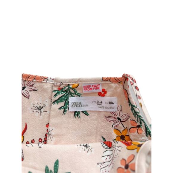 Zara Floral Tank Romper Size 3-4y - Picture 4 of 4